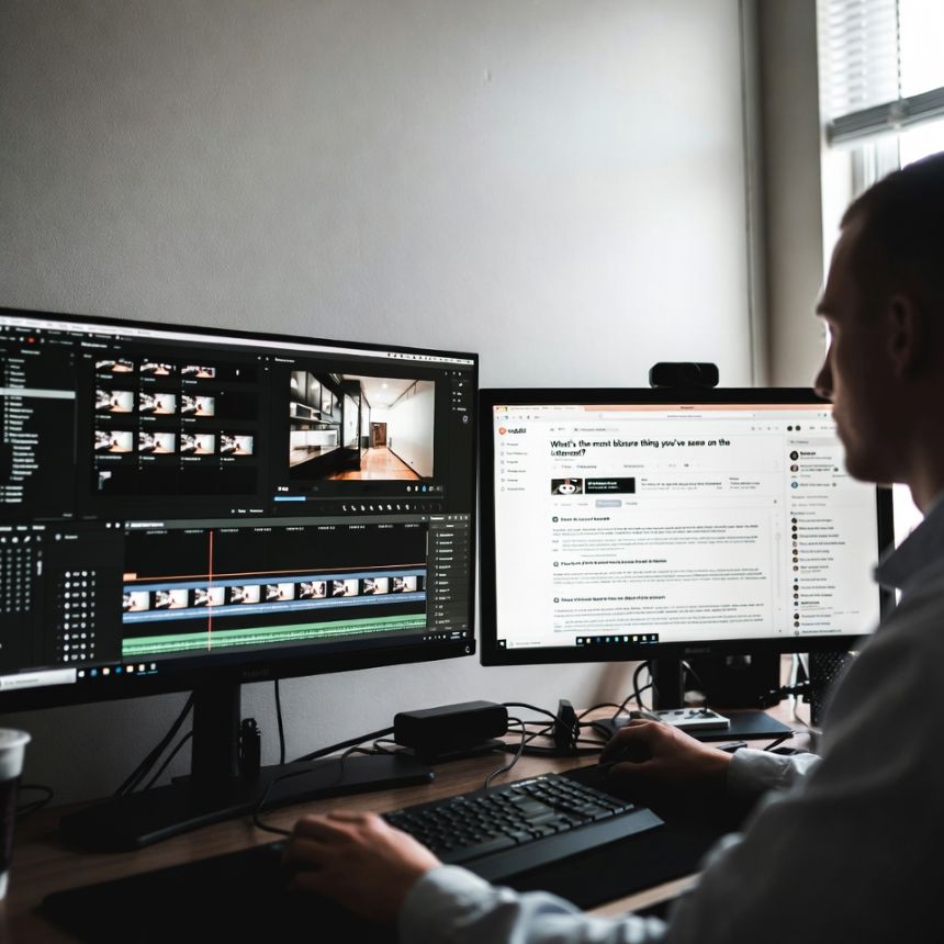 content creator browsing Reddit